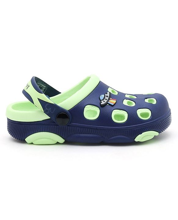 Pine Kids Clogs Spaceship Patch - Blue