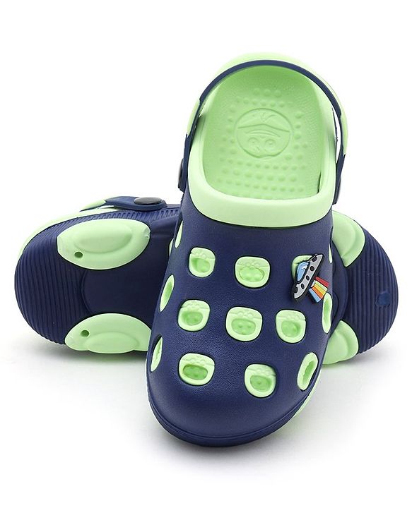 Pine Kids Clogs Spaceship Patch - Blue