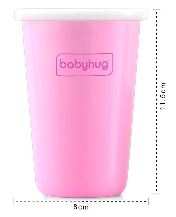 Babyhug Stainless Steel Tumbler With Airtight Lids & Straw Pink - 300 ml