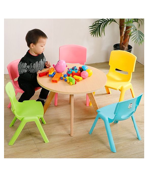 Babyhug Kids Plastic School Study Chair - Yellow