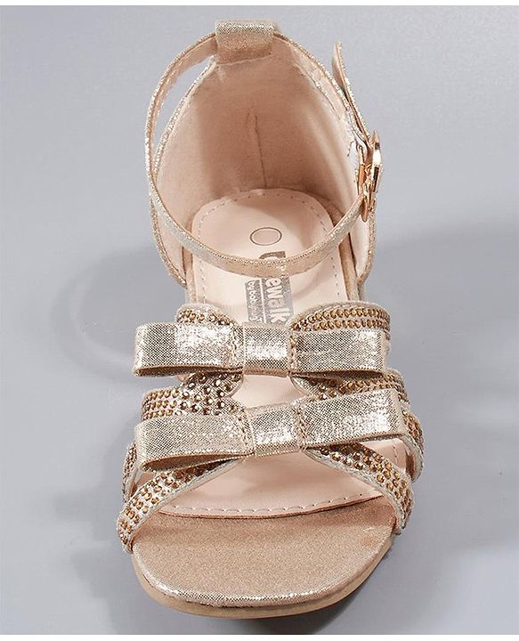Cute Walk by Babyhug Party Wear Embellished Sandals - Bronze
