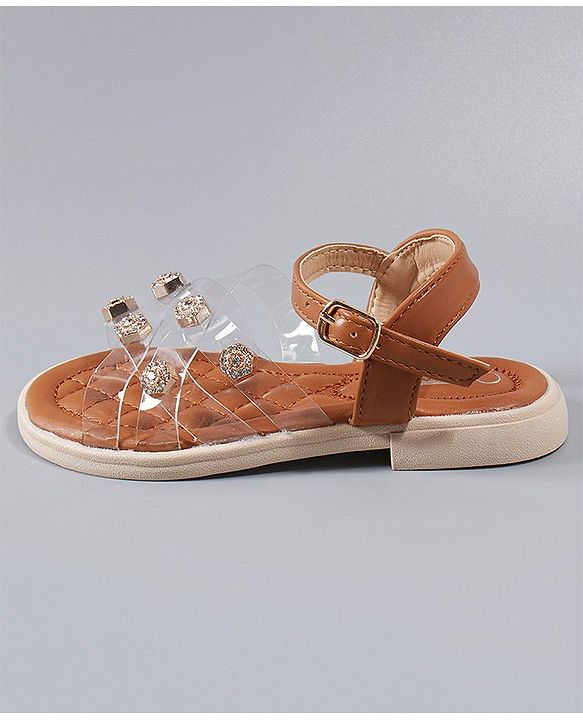 Cute Walk by Babyhug Party Wear Sandals - Brown