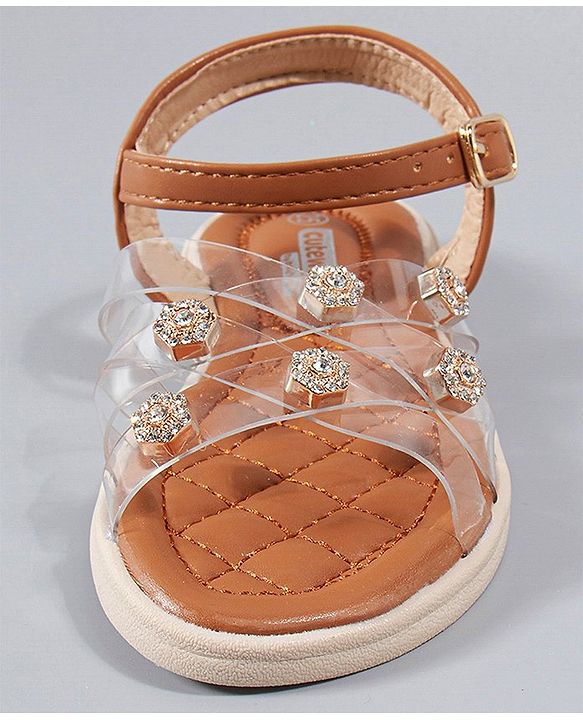 Cute Walk by Babyhug Party Wear Sandals - Brown