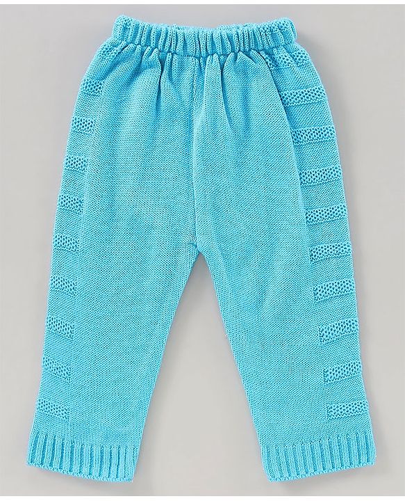 Babyhug Full Sleeves Intarsia Knitted Sweater Set - Blue
