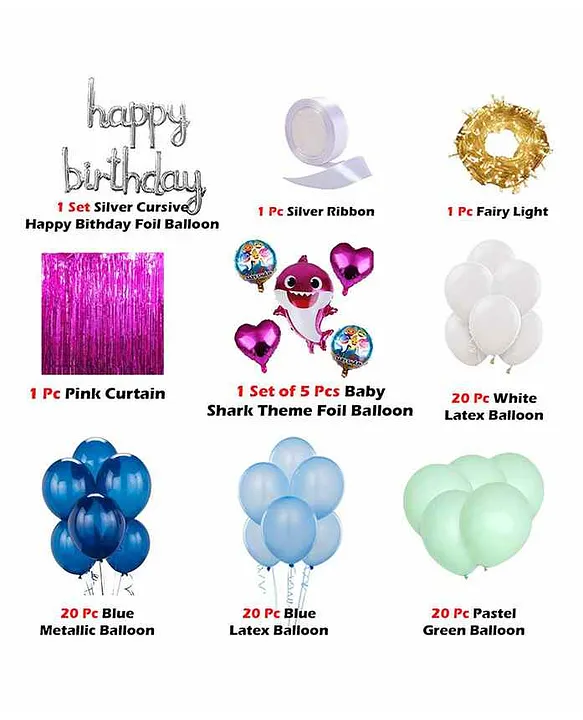 CherishX Happy Birthday Decoration Kit Blue Pack of 89 Online in India, Buy  at Best Price from  - 9365301