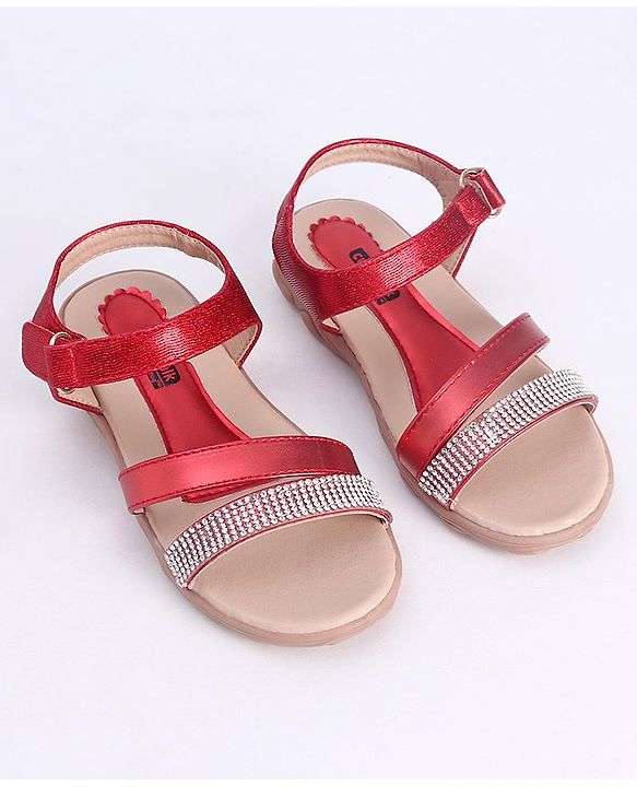 Cute Walk by Babyhug Sandals With Studded Band - Red