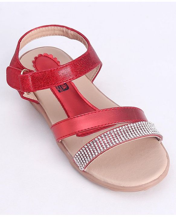 Cute Walk by Babyhug Sandals With Studded Band - Red