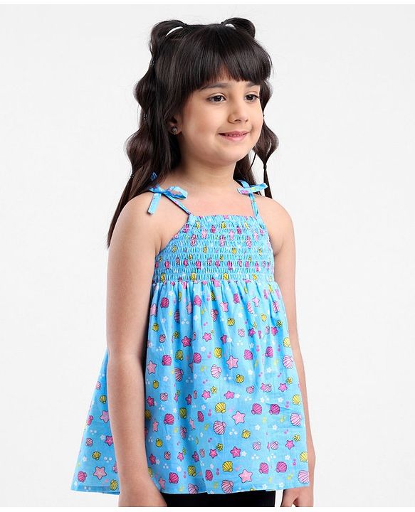 Babyhug Singlet Sleeveless Printed Top - Blue