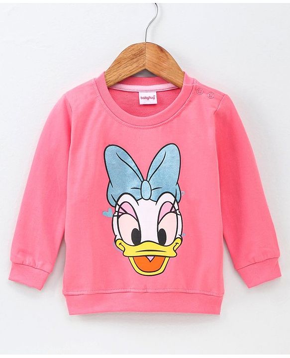 Babyhug Full Sleeves Sweatshirt Daisy Duck Graphic - Pink