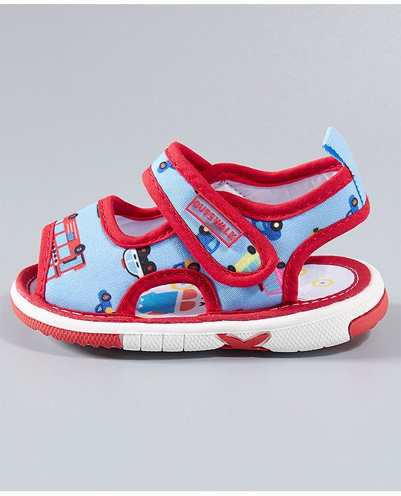 Cute Walk by Babyhug Sandals Vehicle Print - Red
