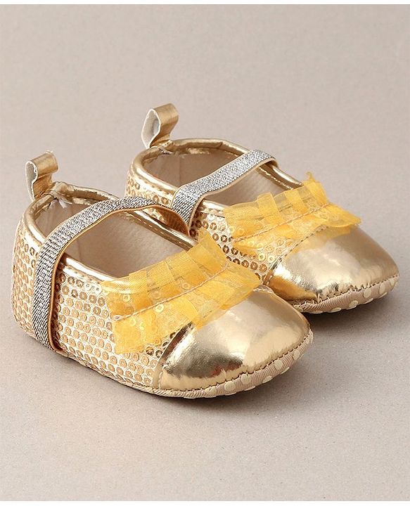 Cute Walk by Babyhug Embellished Booties - Golden