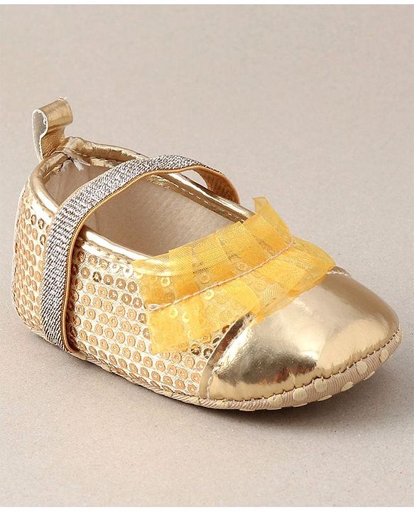 Cute Walk by Babyhug Embellished Booties - Golden