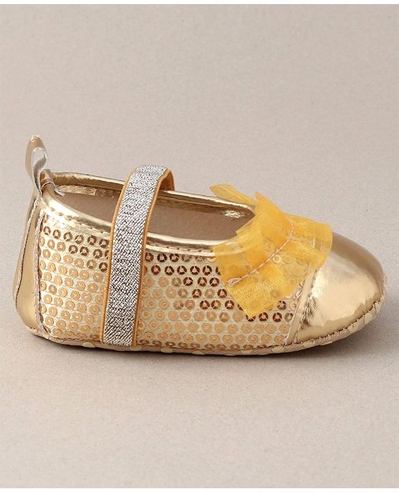 Cute Walk by Babyhug Embellished Booties - Golden