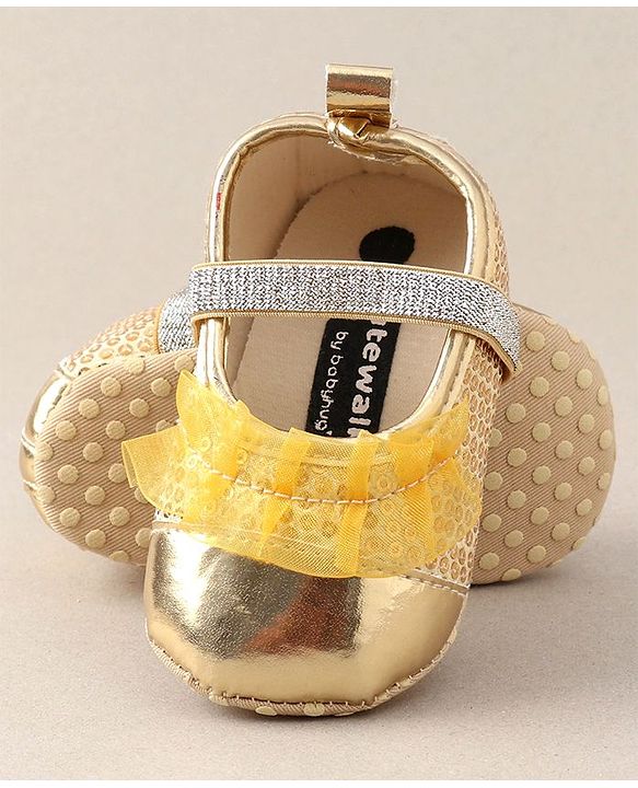Cute Walk by Babyhug Embellished Booties - Golden