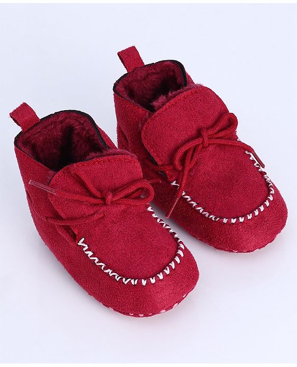Cute Walk by Babyhug Shoes Style Booties - Red