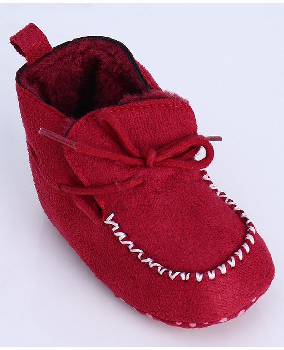 Cute Walk by Babyhug Shoes Style Booties - Red