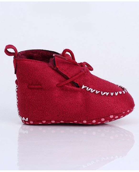 Cute Walk by Babyhug Shoes Style Booties - Red