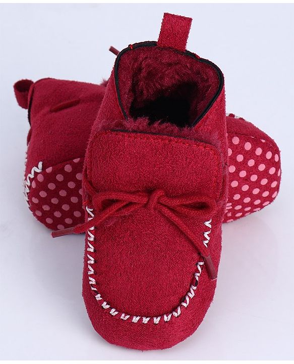 Cute Walk by Babyhug Shoes Style Booties - Red