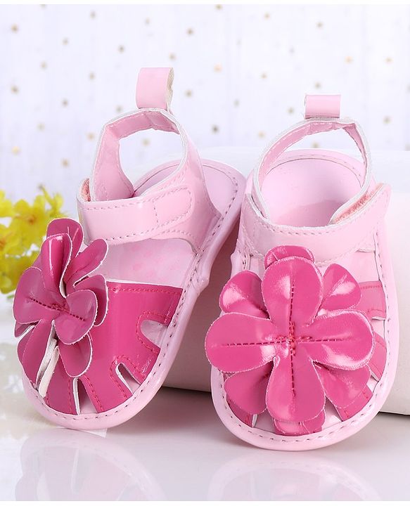 Cute Walk by Babyhug Booties Floral Applique - Beige