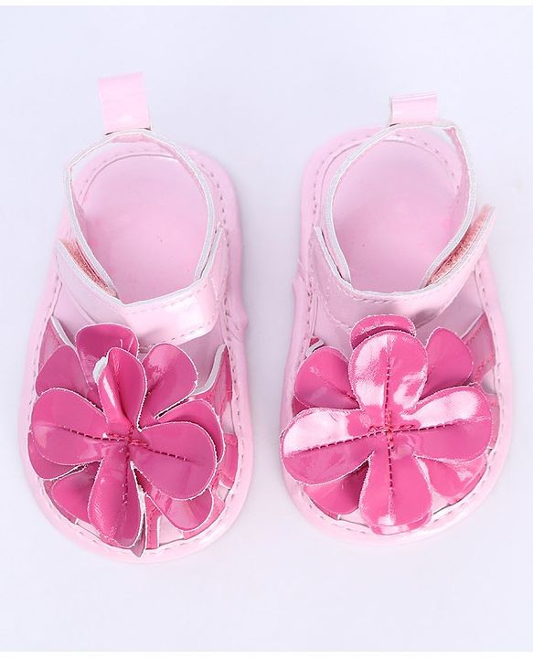 Cute Walk by Babyhug Booties Floral Applique - Beige