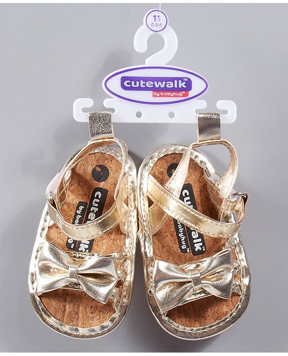 Cute Walk by Babyhug Booties Bow Applique - Silver