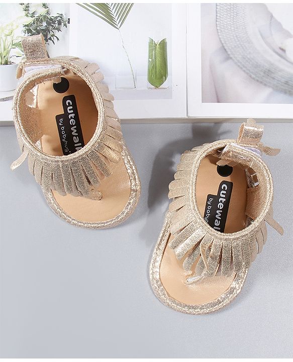 Cute Walk by Babyhug Party Wear Sandals - Golden
