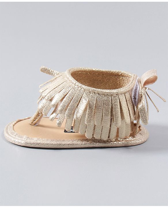 Cute Walk by Babyhug Party Wear Sandals - Golden