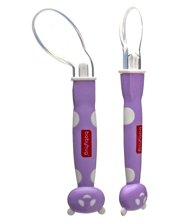 Babyhug Panda Silicone Tip Spoon Set of 2 - Purple