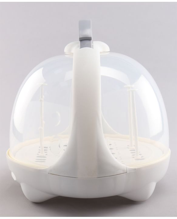 Babyhug Portable Covered Drying Rack for Baby Bottles & Accessories  White & Grey | BPA Free | Dust Proof | Easy Cleaning | Travel Friendly