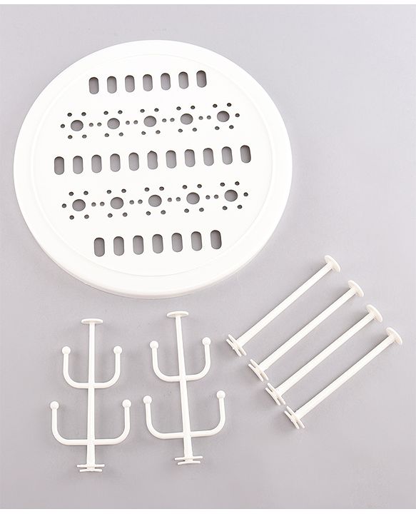 Babyhug Portable Covered Drying Rack for Baby Bottles & Accessories  White & Grey | BPA Free | Dust Proof | Easy Cleaning | Travel Friendly