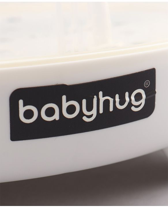 Babyhug Portable Covered Drying Rack for Baby Bottles & Accessories  White & Grey | BPA Free | Dust Proof | Easy Cleaning | Travel Friendly