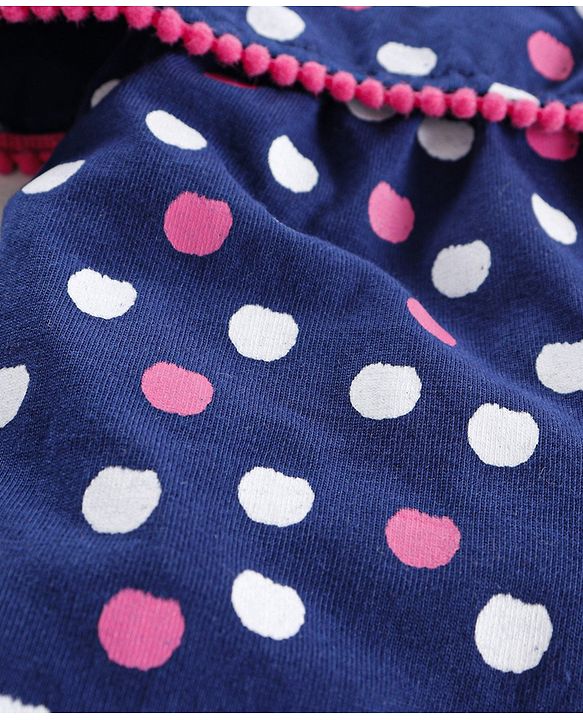 Babyhug Sleeveless Jumpsuit Polka Dots Print - Blue