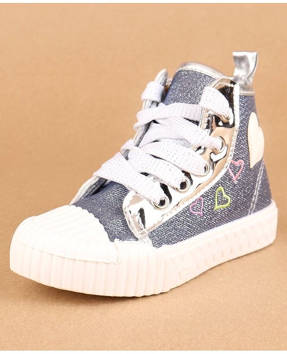 Cute Walk by Babyhug Casual Shoes Heart Embroidered - Blue - EU 26 Blue