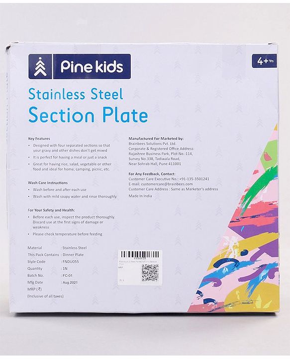 Pine Kids Steel 4 Sections Plate