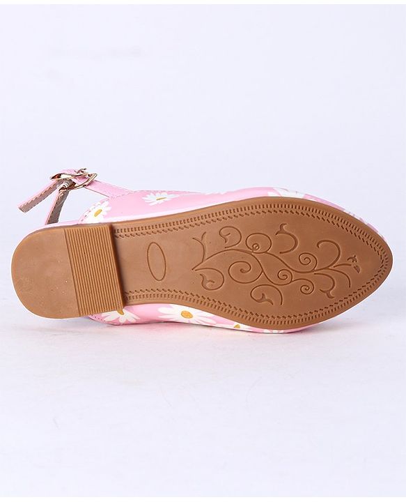 Cute Walk by Babyhug Party Wear Belly Shoes Bow Appliques - Pink