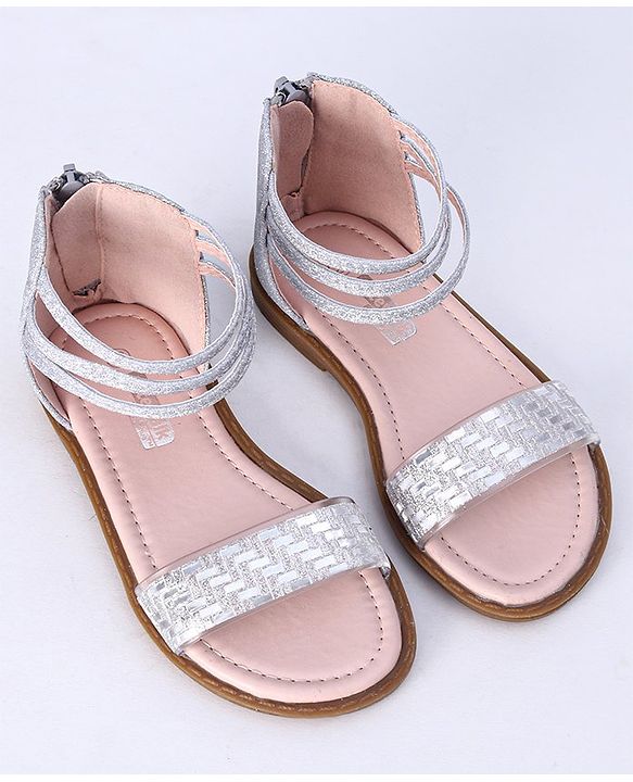 Cute Walk by Babyhug Shimmery Sandals - Silver