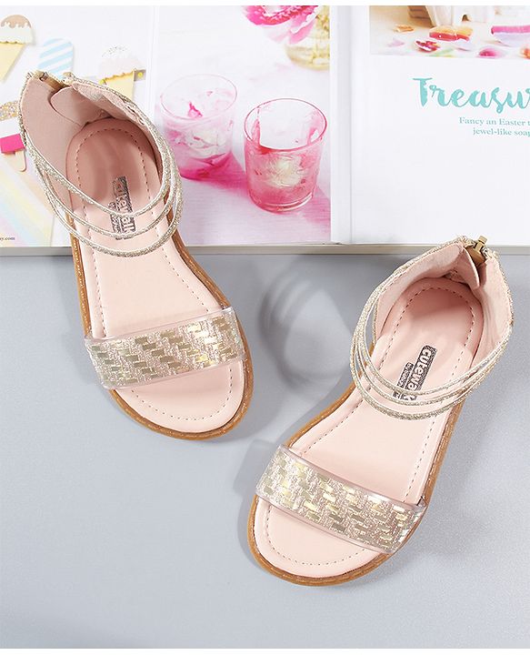 Cute Walk by Babyhug Shimmery Sandals - Silver
