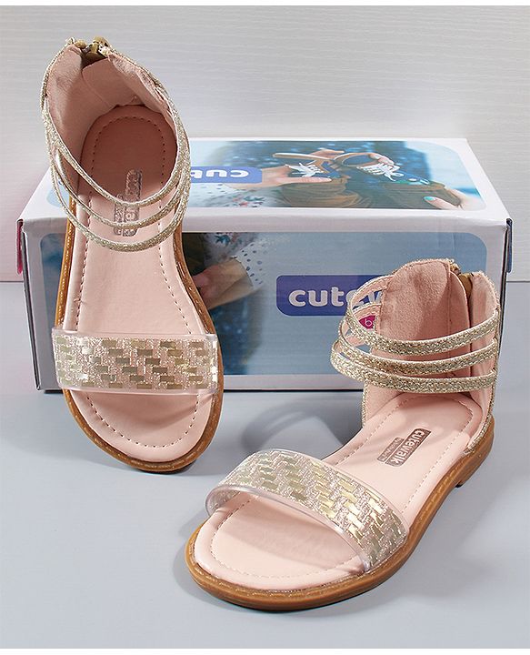 Cute Walk by Babyhug Shimmery Sandals - Silver