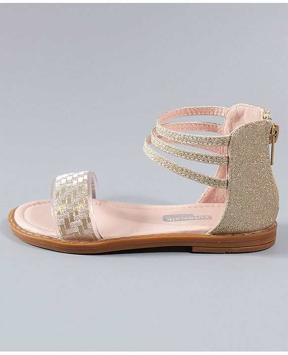 Cute Walk by Babyhug Shimmery Sandals - Silver