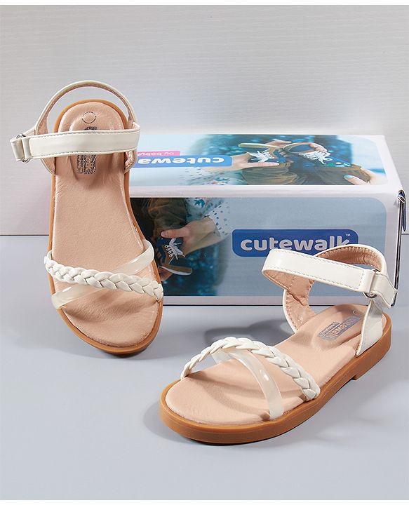 Cute Walk by Babyhug Sandals - White