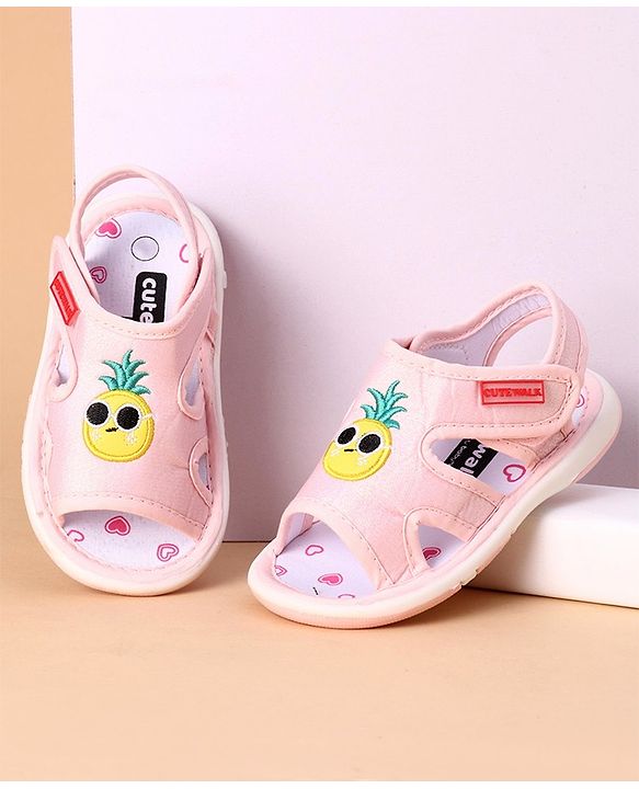Cute Walk by Babyhug Sandals Pineapple Patch - Pink