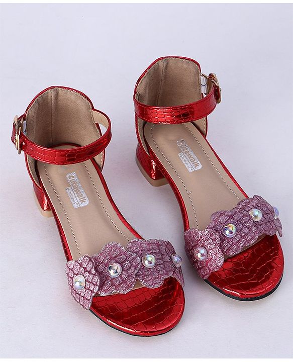 Cute Walk by Babyhug Sandals With Studded Pearls - Golden