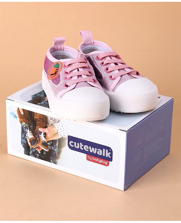 Cute Walk by Babyhug Casual Shoes Carrot Applique - Pink