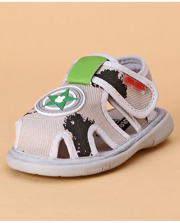 Cute Walk by Babyhug Sandals Captain America Applique - Grey
