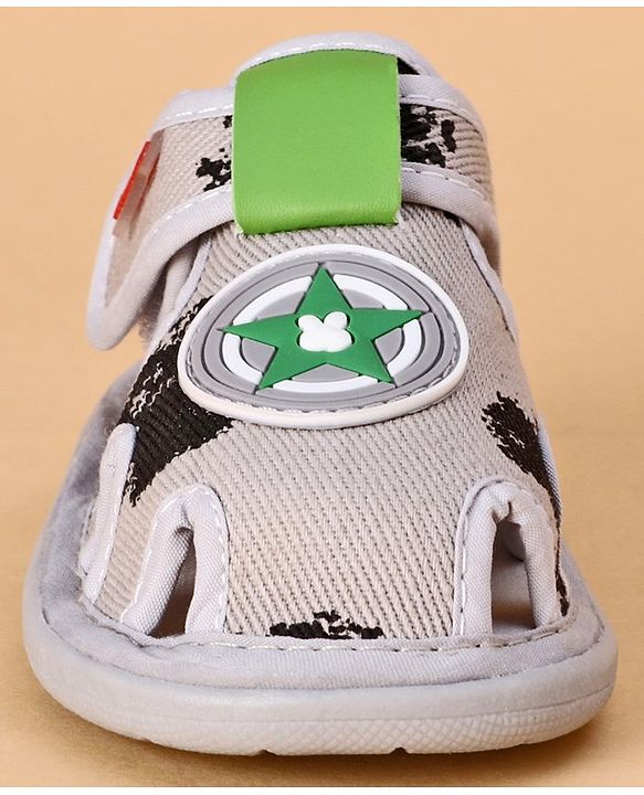 Cute Walk by Babyhug Sandals Captain America Applique - Grey