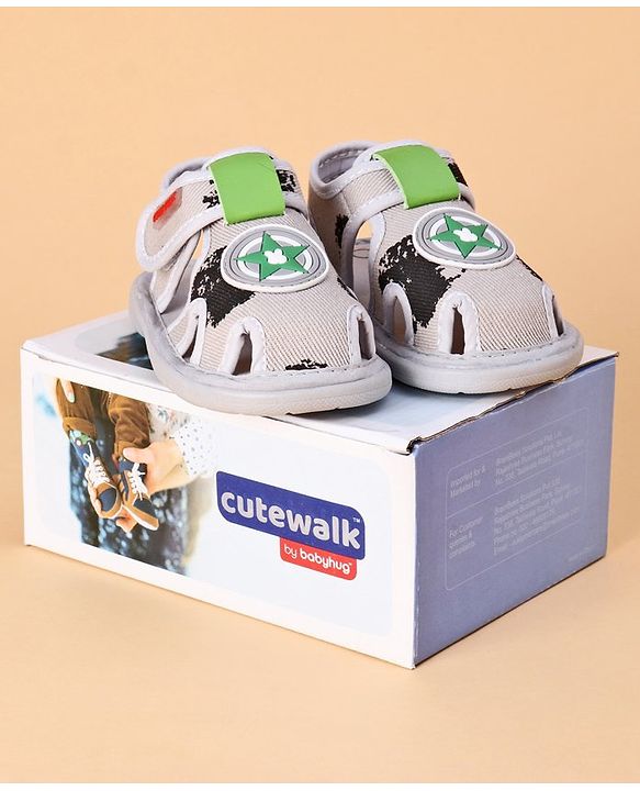 Cute Walk by Babyhug Sandals Captain America Applique - Grey
