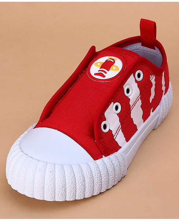 Cute Walk by Babyhug Casual Shoes Aeroplane Patch - Red White