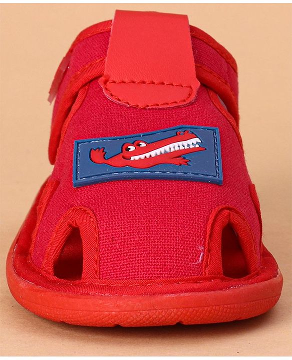 Cute Walk by Babyhug Sandals Crocodile Patch - Red