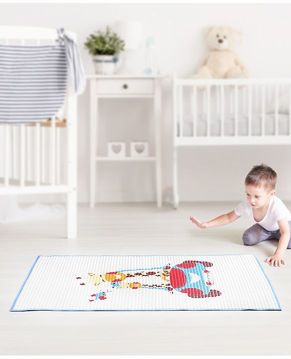 Babyhug Multipurpose Air Filled Waterproof Mat Animal Print - White