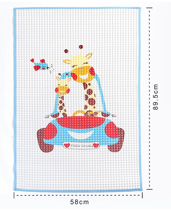 Babyhug Multipurpose Air Filled Waterproof Mat Animal Print - White